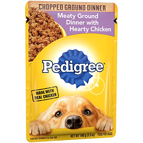 PEDIGREE Adult Wet Dog Food Chopped Meaty Ground Dinner with Hearty Chicken, (16)