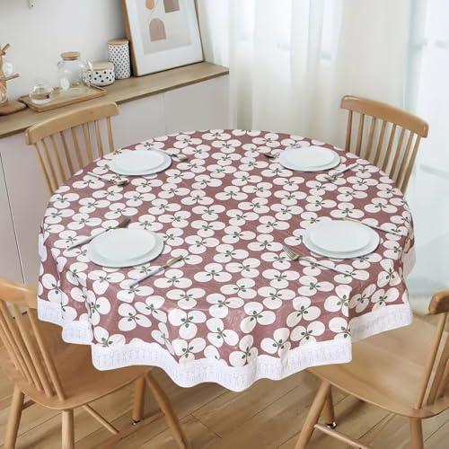 Image of Dakshya Industries PVC Waterproof Round Table Cover for 4 Seater Dining Table | 60 Inch Round Printed Table Cover | Spill Proof, Oil Resistant, Heat Resistant, Wipe Clean