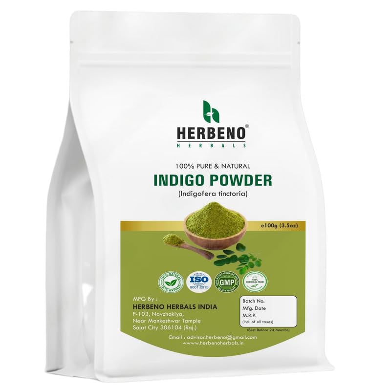 HERBENO Pure Indigo Powder For Hair Color : Natural Beauty, Vibrant Results 200 Gram-image-36