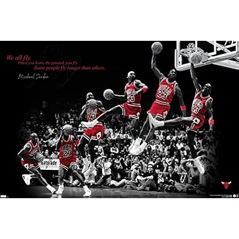 Trends International Michael Jordan - Fly Wall Poster, 22.375" x 34", Unframed Version Cover