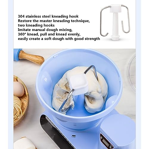 Electric Stand Mixer for Baking Food Mixer with 5L Mixing Bowl 6 Speed with Pulse Function Includes Electronic Scale, Dough Hook & Balloon Whisk Optional Juicer for Wheaten Food, Salad, Cake (Color : - Image 2