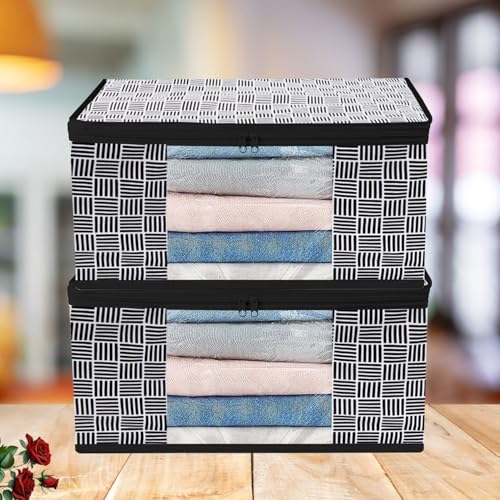 ANKIT INTERNATIONAL Organizer For Wardrobe (Pack Of 2) Storage Organizer For Saree | Shirts | Salwar Suit | Lehenga - Dress Organizer For Wardrobe - S