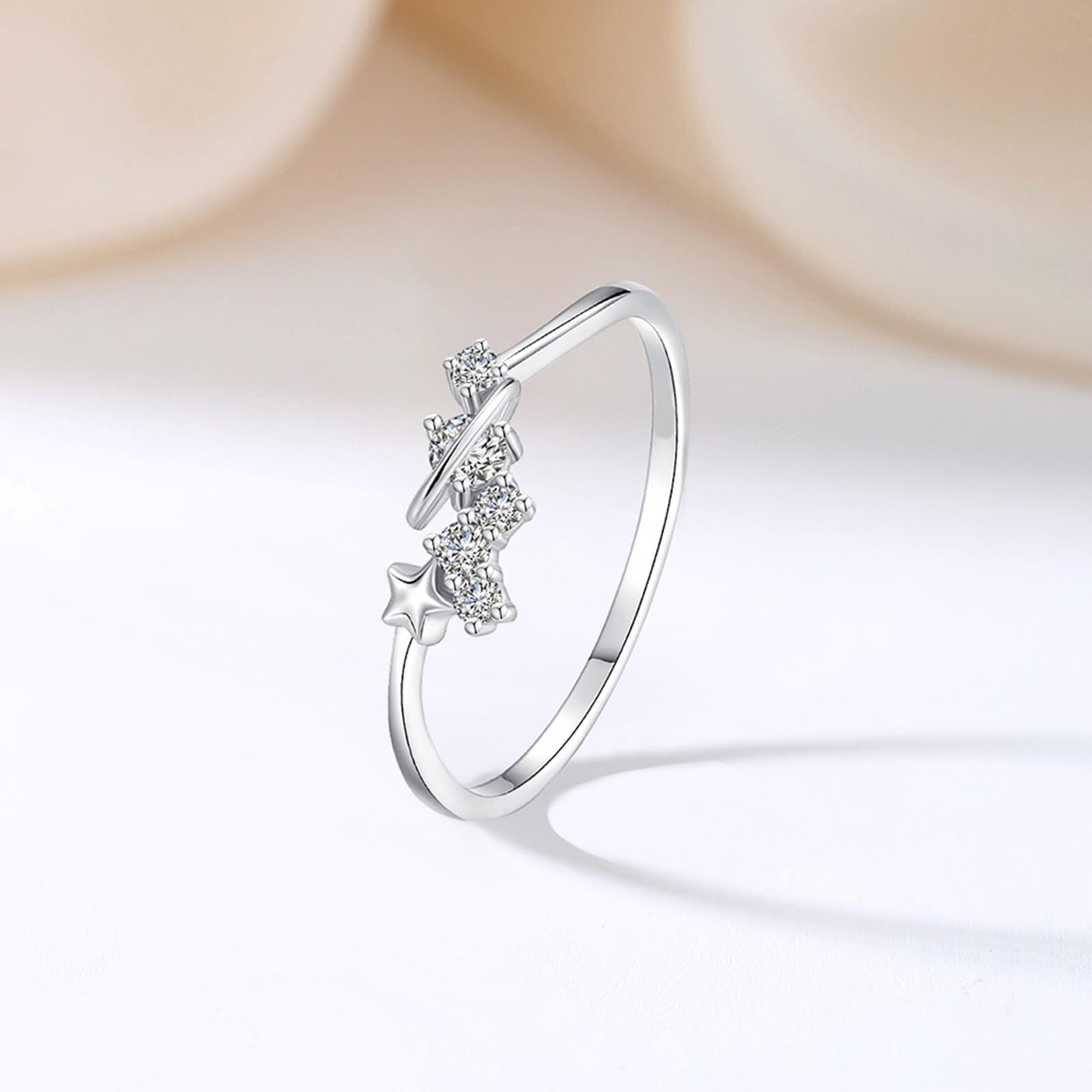 KnSam Prawdziwa biżuteria pierścionek ślubny żółte złoto 750 18K, gwiazda Saturn para pierścionków z diamentem, 950 platyna pierścionek zaręczynowy, rozm. 47-65