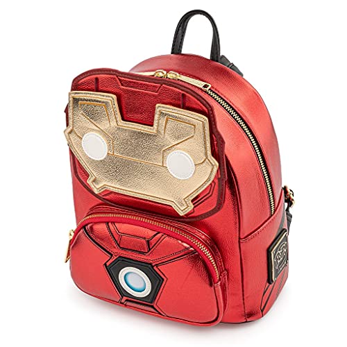 Loungefly x Marvel Iron Man Light Up Mini Backpack Metallic Leather3