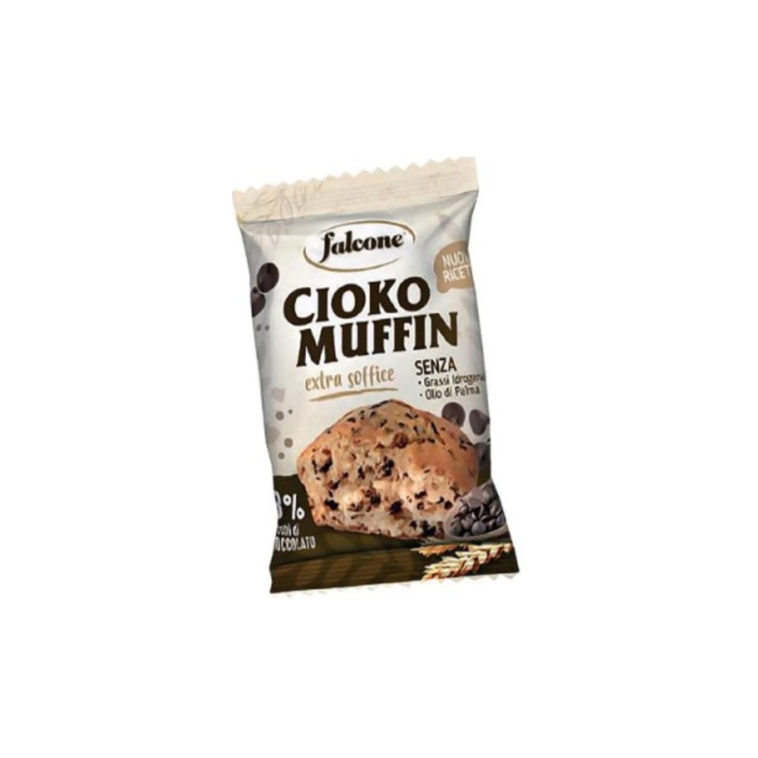 Falcone® | Muffin Farcitura Cioccolato | Muffin Soffice Senza Olio Palma - 18 x 50 Gr | Muffin Cioccolato e Cremoso Yogurt