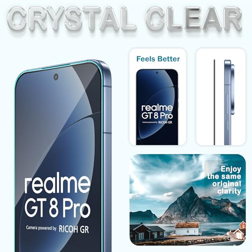 Image of FIRST MART Military Grade Gorilla Tempered Glass for Realme GT 8 Pro with Edge to Edge Coverage, Cable Protector and Easy Installation kit