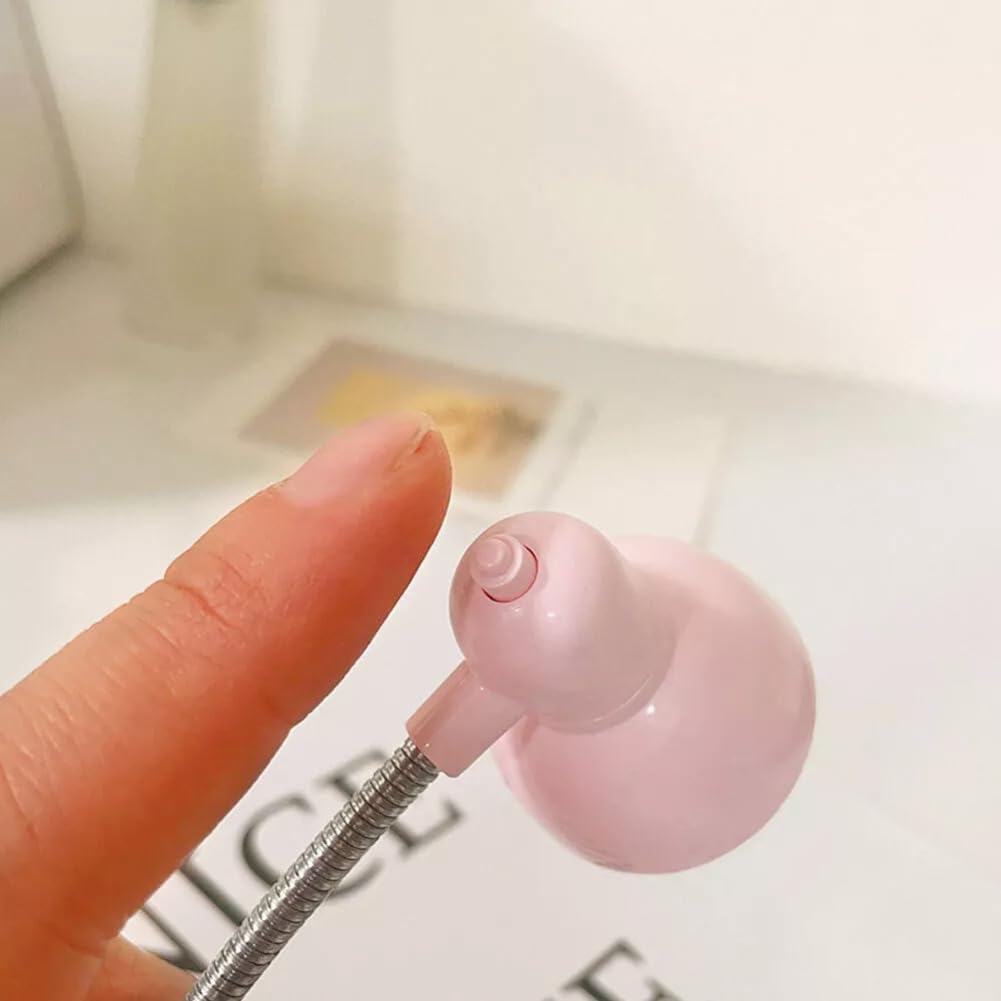 Lampada Da Lettura LED Con Morsetto Anso - Rosa, 12 Cm, A Batteria - 3
