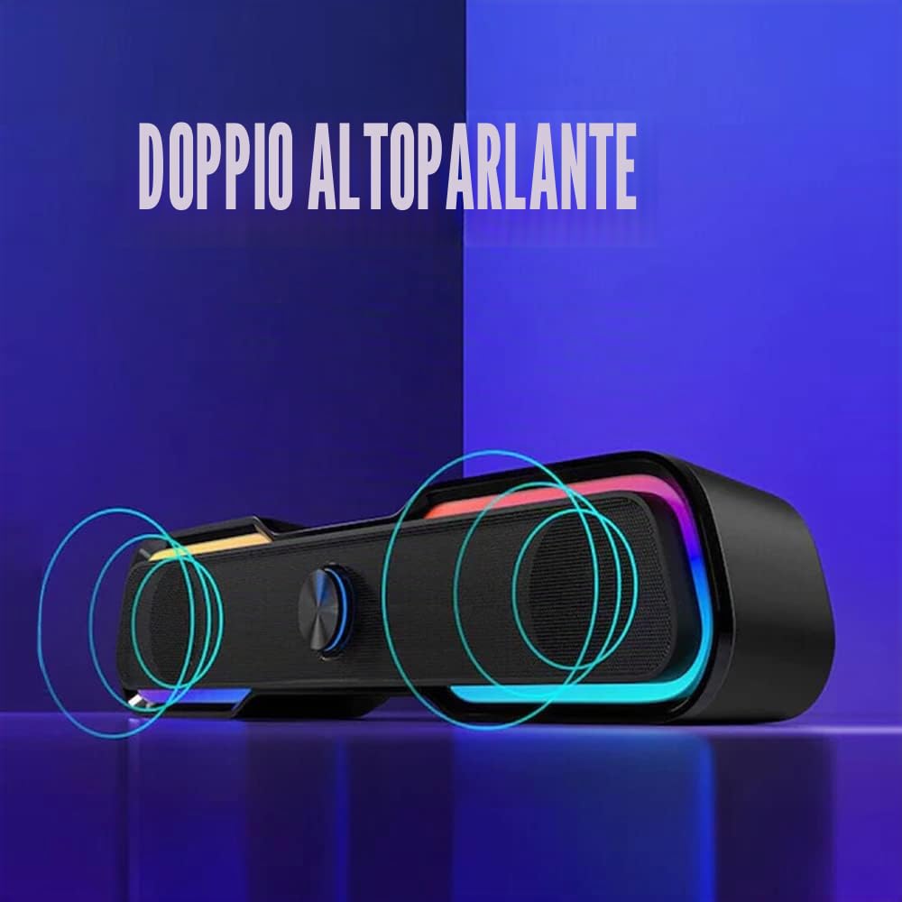HP Soundbar per computer DHE-6002 2x3W Gaming RGB