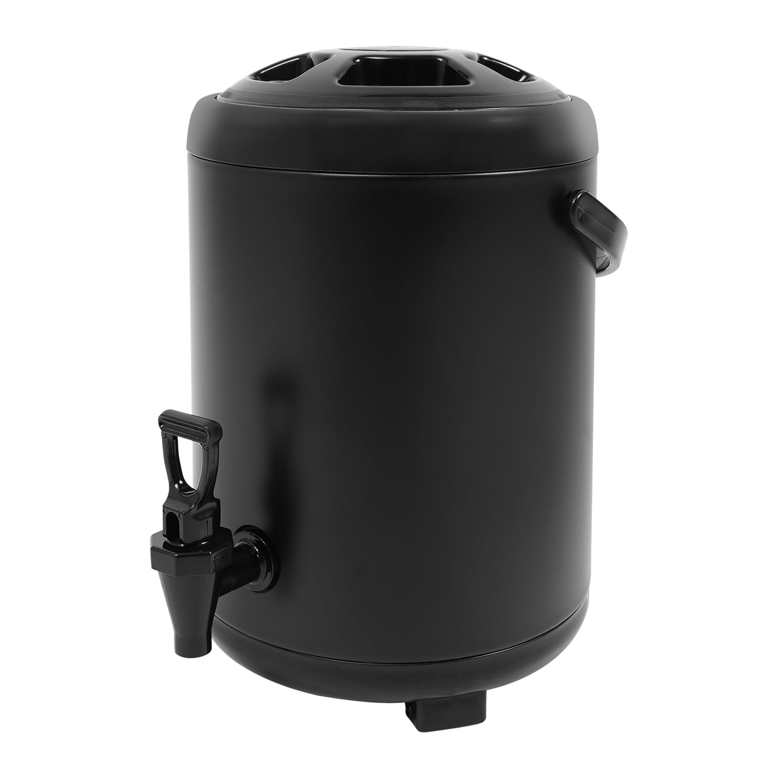 Dispenser per bevande isolato, 8 l, in acciaio inox, dispenser per bevande calde e fredde, contenitore termico con rubinetto e maniglia per caffè, cioccolato, tè al latte, succo (nero)