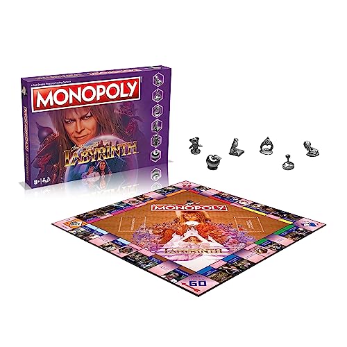 Monopoly Winning Moves - Jeu de société de labyrinthe - Goblin King explore le labyrinthe de Jim Henson avec David Bowie, avance vers Goblin City et The Staircase Room, cadeau pour enfants à partir de – Image 3