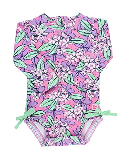 Image of RuffleButts Violet Valley One Piece Rash Guard - 0-3m