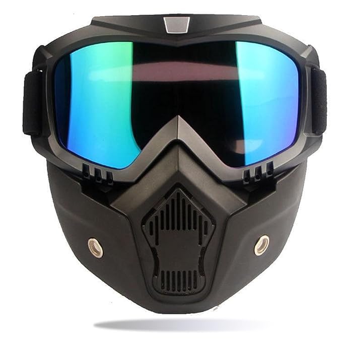 XDER®Goggle Full Face Mask Anti Scratch UV Protection Eyewear & Face Shield with Soft Foam Padded Detachable Mouth Filter for Cycling Bike Off Road Racing Blowtorch Safety Goggle