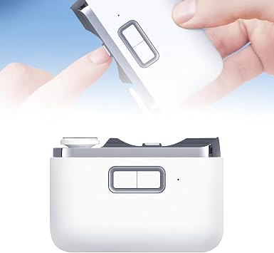 Electric Nail Clipper, 2 in 1 Electric Polishing Automatic Nail Clippers, Electric Nail Trimmers Manicure Nail Cutter, 2 Speed Fingernail Clippers Nail File with Light for Seniors Kids Adults White