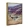 Stupell Industries Horses in Canyon Landscape Gold Framed Floater Canvas Wall Art Design by Jack Sorenson #1