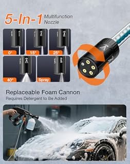 Ikewzbk Cordless Pressure Washer Battery Powered,1800 PSI Cordless Power Washer,4 A Battery*2,5-in-1 Nozzle,3 Power Level,Handheld Portable Pressure Washer for Car Home Patio Driveway Fence Cleaning