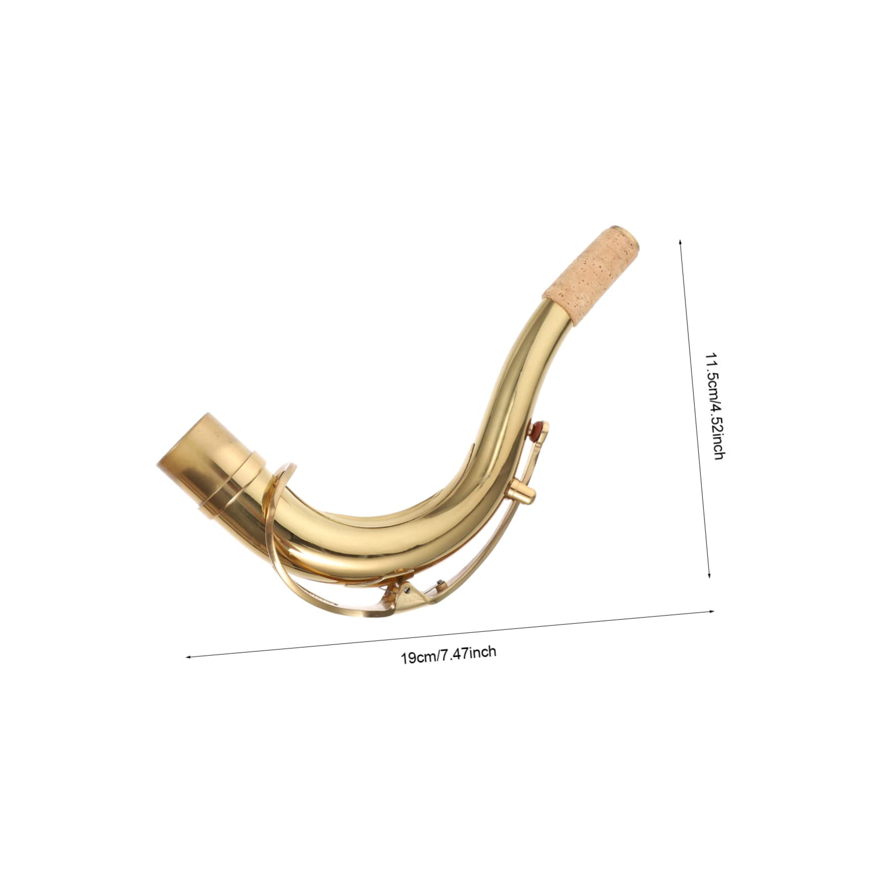 Collo Curvo per Sassofono in Ottone Oro, Tubo Professionale | Accessorio Pratico per Modelli Curva B, Parte Strumento per Amatori e Professionisti