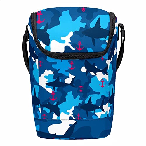 Bolsa de almuerzo con cremallera duradera y divertido estampado marino para oficina y colegio 2