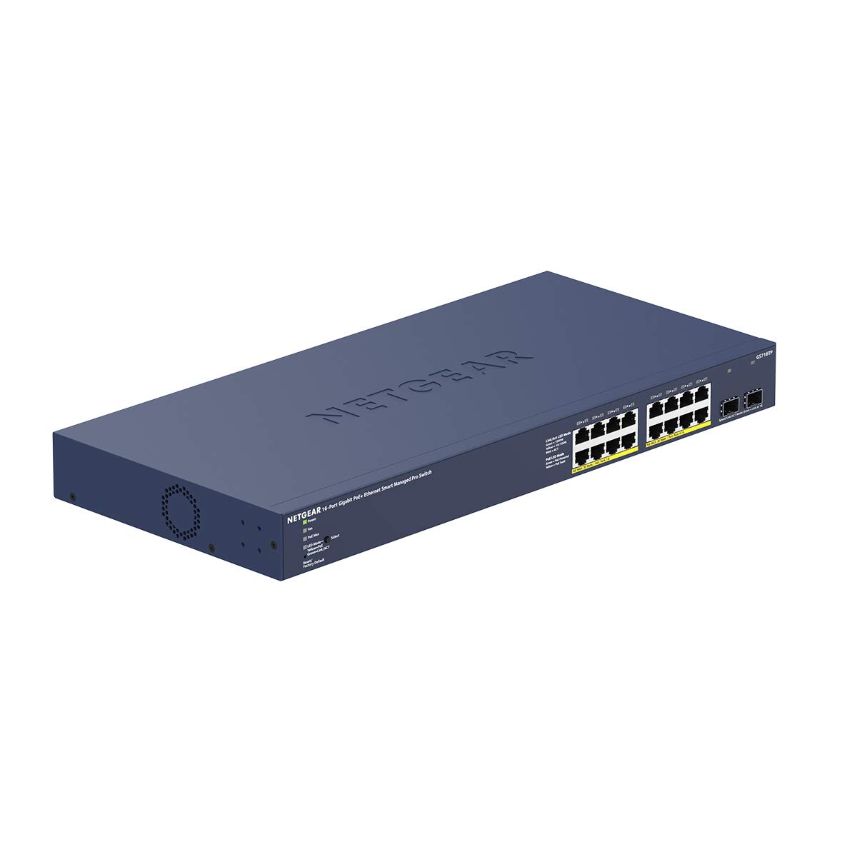 Netgear GS716TP - Switch de Red conmutador Gigabit Ethernet PoE+ Smart Managed Pro de 16 Puertos gestionable con 2 Puertos SFP de 180 W y gestión en la Nube Insight
