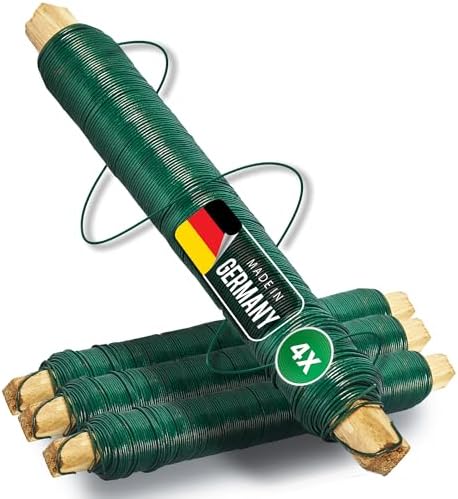 Novatool 4x Wickeldraht I grün I 0,65 mm I Draht I Basteldraht Metalldraht Blumendraht Bindedraht Biegedraht Pflanzendraht rostfrei Dekoband Dekodraht