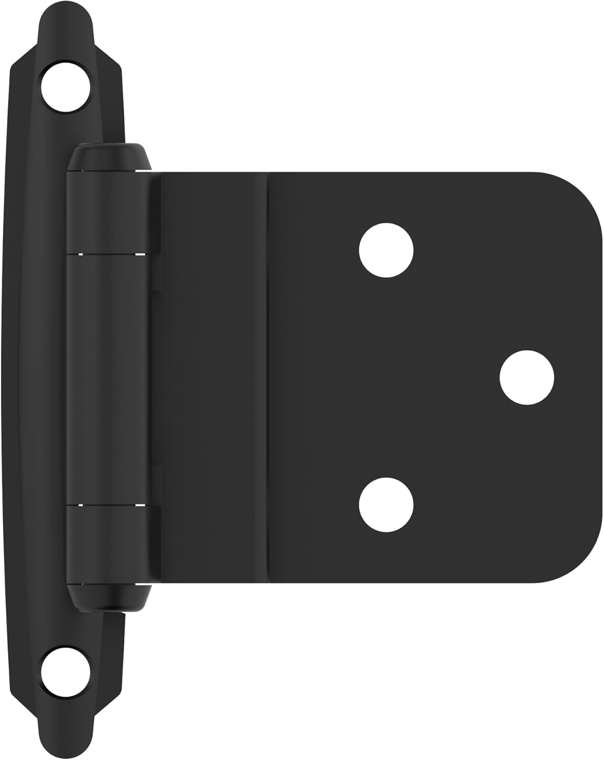 Amerock BPR3428FB | Cabinet Hinge | 3/8 in (10 mm) Inset Self Closing Face Mount | Matte Black | Kitchen Cabinet Door Hinge | 1 Pair/2 Pack | Functional Hardware
