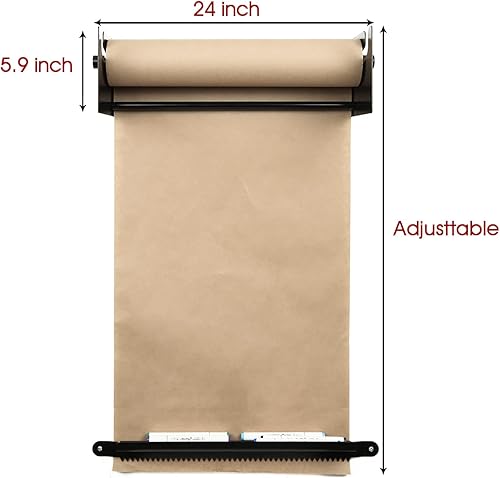 Miniatura 8 de Dispensador de papel kraft de 36 pulgadas para montaje en pared, dispensador de papel de carnicero, cortador de rollos de papel, ideal para el