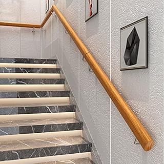 Wooden Handrail, 100 cm Length, Stair Railing, Indoor Wall Handrail, Stairs, Natural Wood