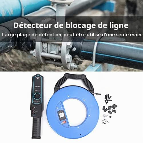 Localisateurs de Tuyaux, Détecteur de Fuite D'eau Souterraine, Détecteur de Blocage de Ligne, Localisateur de Blocage de Tuyaux pour Conduites D'eau en Métal PVC (20 m / 65,6