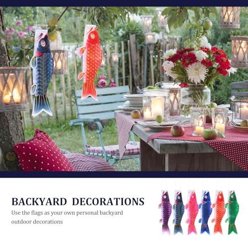 Banderas japonesas de carpa decorativas de seda para terrazas y barbacoas 4