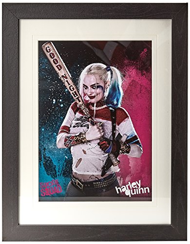 Suicide Squad "Harley Quinn Mounted and Framed Print, Multi-Colour, 30 x 40 cm