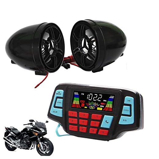 USB Bluetooth Waterproof Motorcycle Audio Radio Sound System Stereo Speakers MP3