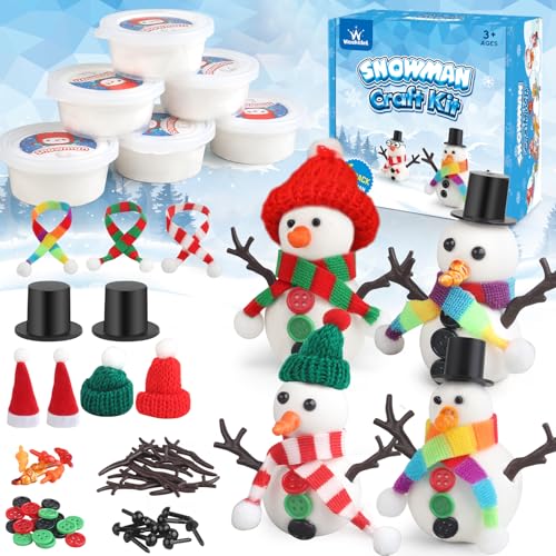 wookidel 6 Pack Build a Snowman Kit Snowman Kit Christmas Crafts for Kids