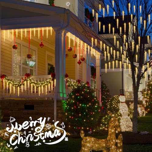 Guirlande LED gouttes de glace extérieur 4m ZAIYW blanc chaud Noël