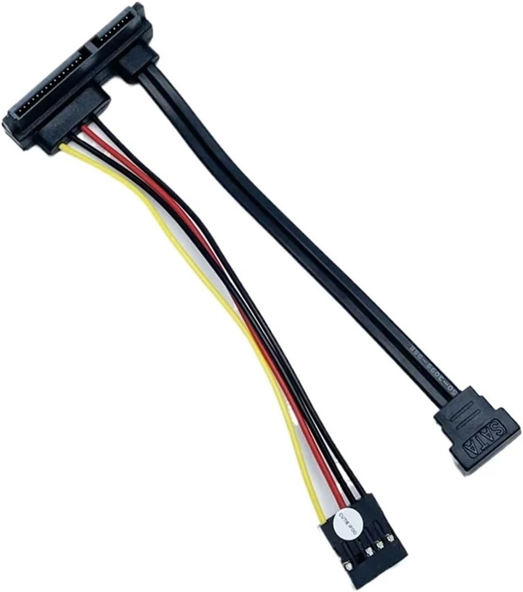 90 Degree 7+15 22Pin to 7Pin SATA Hard Disk Drive PH2.54mm Single Row 4Pin USB Power Cable for G20cb H170-P/G20CB