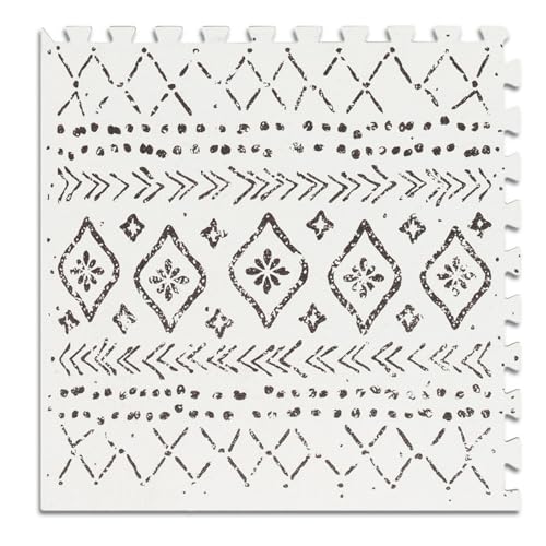 Image of Baby Play Mat for Floor – 4x6ft Boho | Soft Non Toxic Premium EVA Foam Tiles for Tummy Time, Crawling & Playroom – Waterproof Interlocking Floor Mat for Babies & Toddlers by Lillefolk (6 Tiles)