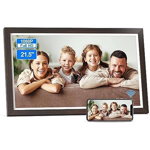 Dual-WiFi 21.5-inch Digital Photo Frame - FULLJA Smart Large FHD Digital Picture Frame, 2.4GHz/5GHz Dual Band WiFi, Sync & Mirror Smartphone Screen, Sharing Photos and Videos via App or Email Cover