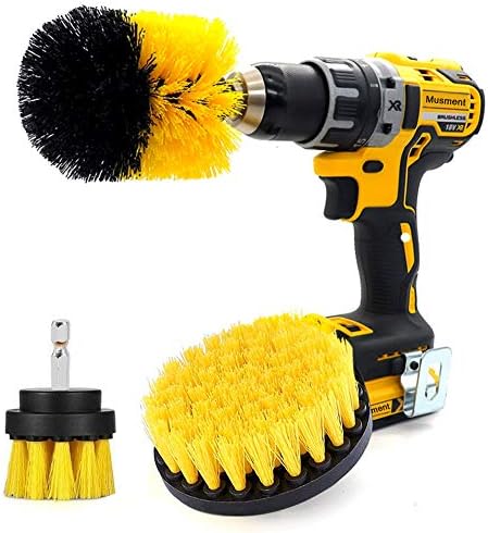 Musment Floor Mats Drill Brush for Car Wash Detailing Attachment Supplies Set Fit Wheel Cleaner ,Tire，Rim，Carpet, Bathroom, Kitchen and Auto Power Scrubber Brush Cleaning Kit