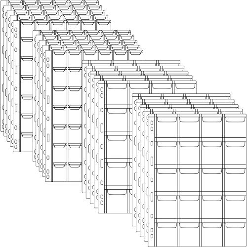 20 Sheets Coin Pocket Page Protectors, Coin Collection Holders Storage, Coin Pockets for Binder Coin Collecting Supplies (3 x 3 cm, 4.5 x 4.5 cm)