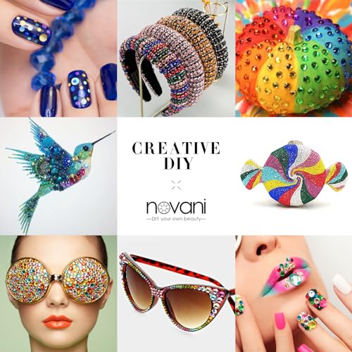 Image of Novani Rhinestones 3000pcs SS6 (1.9-2.0mm) Glass Flatback Crystal Clear | Non-Hotfix Round Gems for Nail Art, Crafts, Makeup, DIY Decoration