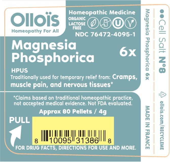 Miniatura 2 de OLLOIS Magnesia Phosphorica 6X - Sal celular #8 sin lactosa, orgánica y vegana, certificado Kosher (aproximadamente 80 pellets)