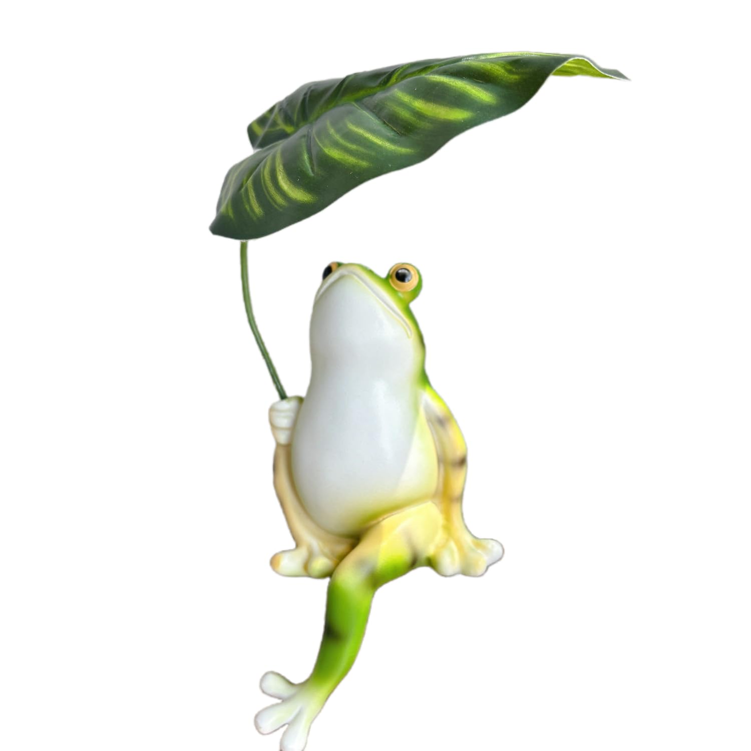 Grenouille de jardin avec parapluie en résine réaliste pour pelouse et table