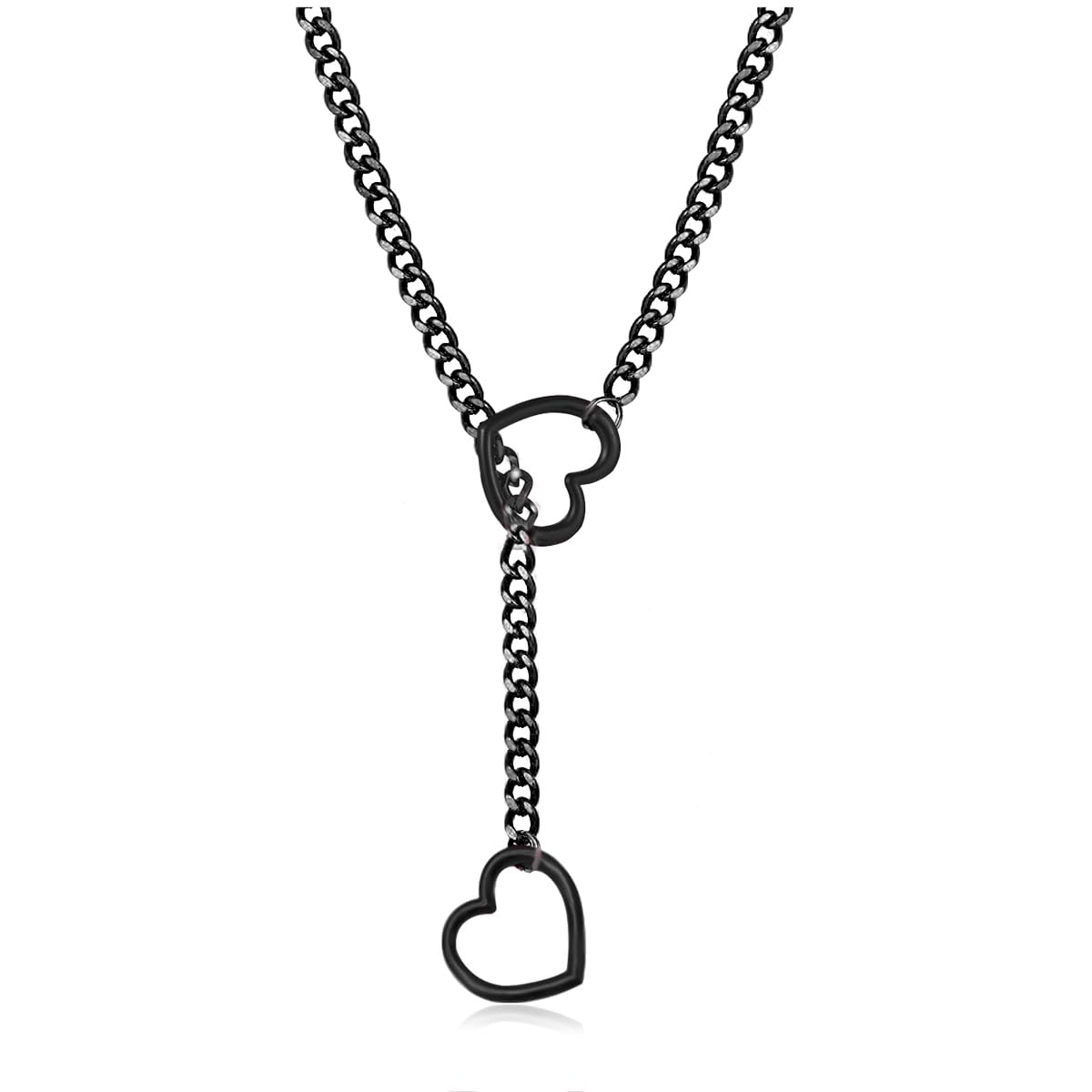 Heart Slip Chain Necklace Cuban Long Chain Affection Link Necklace Submissive Collar Chokers for Women-picture-53