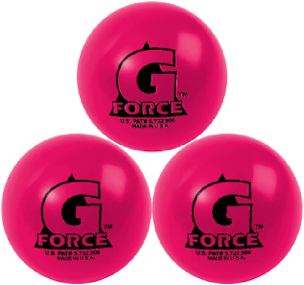 Mylec G-Force Street Hockey Balls, Less-Bounce Street Hockey Balls, Liquid Filled, Perfect for 30-60 Degrees F, Durable Construction, Roller Hockey Ball for Indoor/Outdoor Play (Set of 3)