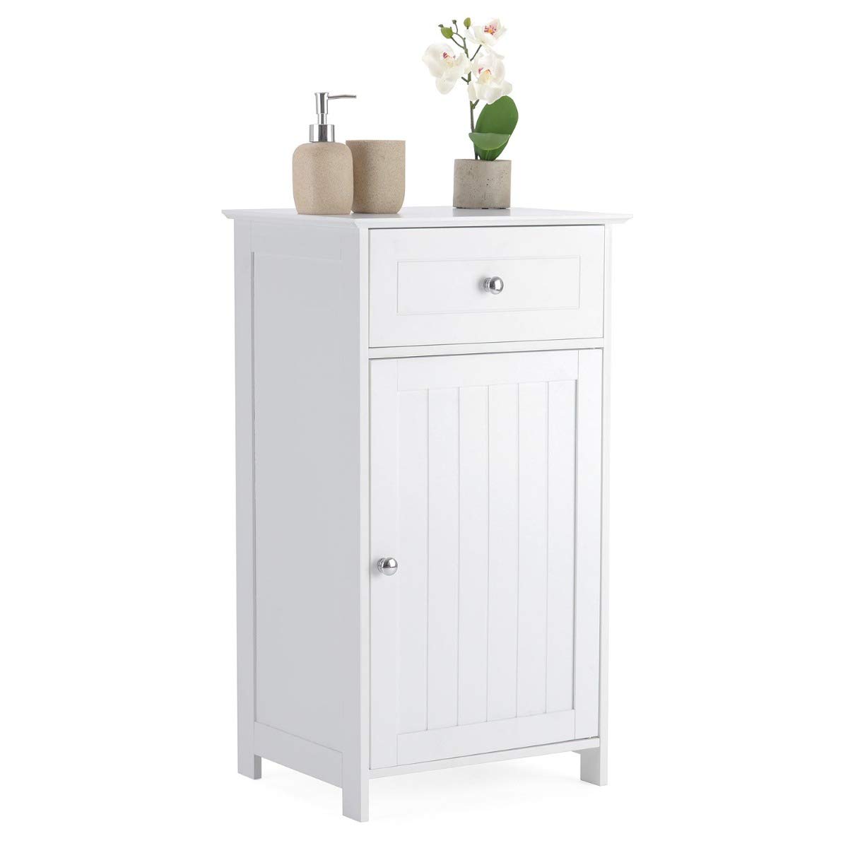 Buy CHRISTOW White Bathroom Floor Standing, Small Wooden Drawer Storage Cupboard Unit