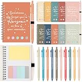 Chuangdi 20 juegos de regalo de agradecimiento para empleados, regalo de fin de a&ntilde;o, regalo de agradecimiento, diario inspirador con bloc de notas adhesivas, bol&iacute;grafo de bamb&uacute; motivacional a granel