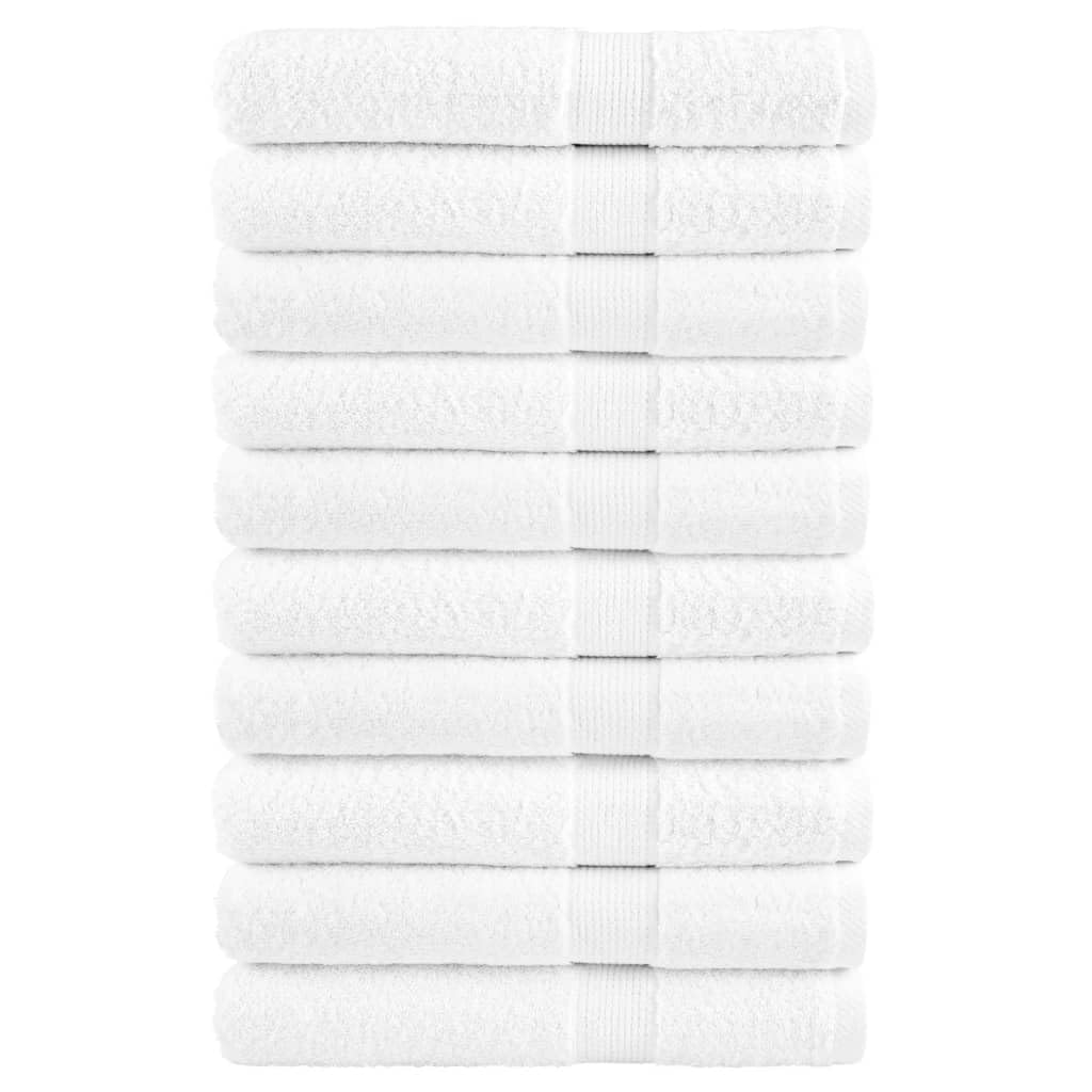 Homgoday Badetücher, 10 Stück, weiß, 100 x 200 cm, 600 g/m², 100 % Baumwolle, sehr saugfähig, für Badezimmer, Hotel und Spa, Fitnessstudio