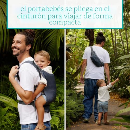 Miniatura 6 de Infantino Fold Go 2-En-1 Mochila Portabebé, Compacta Y Liviana, Ajustable, Para Bebés De 5,5 A 18 Kg, Gris