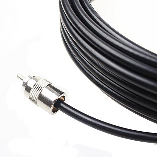 50ft 15m RG8X Coax Coaxial UHF PL259 Molded & Soldered Connectors Amateur CB Radio Antenna Cable Wire (50ft 15m)
