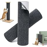 Kratzschutz Sofa Katze, 2 Stück Kratzmatte Selbstklebend 40x200cm Dunkelgrau - DIY zuschneidbarer Anti-Kratz Teppich für Möbel Türen Katzenwand - Inklusive Schere