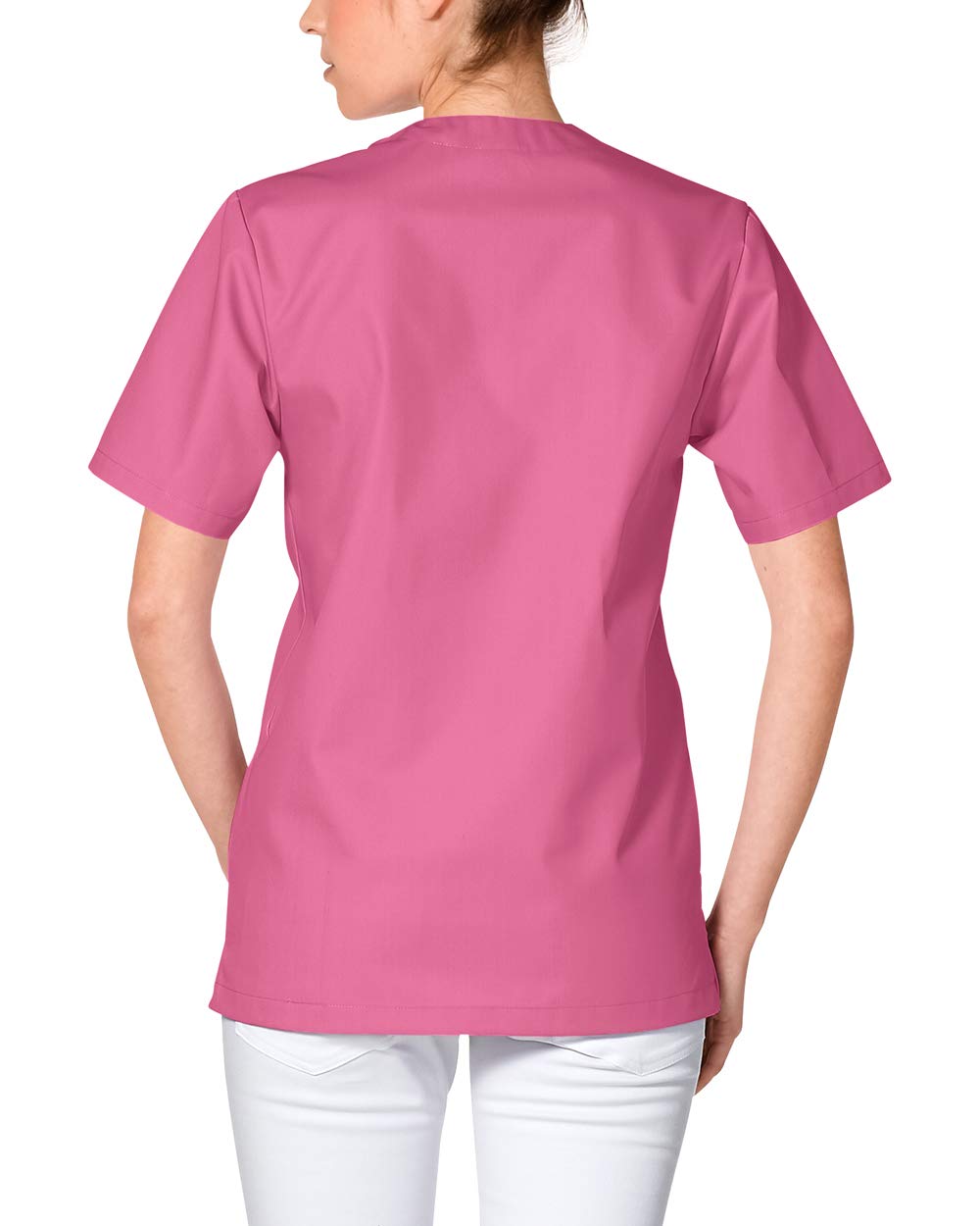 CLINIC DRESS Schlupfkasack - Unisex Kasack Damen und Herren bunt für Pflege und Altenpflege, Kurzarm und Brusttasche, 95 Grad Wäsche