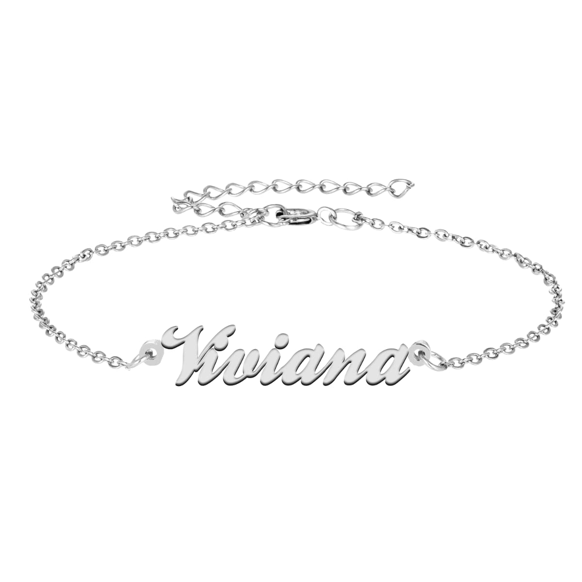 GR859CCustom Name Bracelet for Women Engraved Charm Bracelet Anklet with Any Name Mom Gift